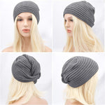 PALAY Womens Winter Turban Beanie Cap for Cold Weather with Crochet Design and Soft Acrylic Knit | Elegant Grey Hat Gift