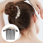 Palay Pearl Hair Clips Side Comb for Women featuring 7 Claw Design with Rhinestones | 10×9 cm Acrylic Barrettes for Party and Daily Styling