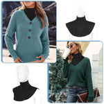 PALAY Fake Turtleneck Dickey Collar for Women with Soft Dralon Fabric | Detachable Black Mock Neck for Layered Winter Style