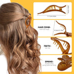 PALAY Claw Clips for Women with Strong Hold and Flat French Design 4 Pcs 4.7 in | Resin Hair Accessories