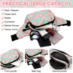 PALAY Waist Bag for Women featuring Double Layer Zipper Pockets and Waterproof Nylon | Pink Floral Lightweight Travel Fanny Pack