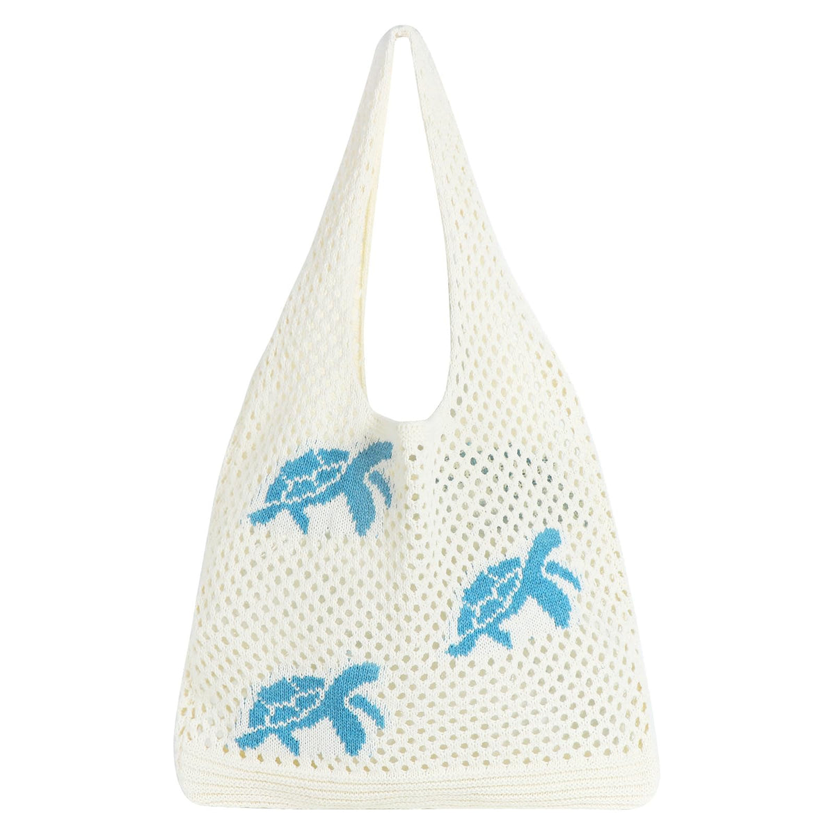 PALAY® Tote Bag for Woman Aesthetic Crochet Mesh Beach Shoulder Bag Summer Vacation Knitted Bags for Women