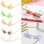 PALAY Sunglasses for Women with 46 mm Frame Height and Unique Frameless Dragonfly Wing Shape | Includes Storage Case and Cleaning Wipe