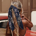 PALAY Women Satin Scarf 35x35 in for Hair and Neck featuring Elegant Jacquard Print | Gift for Ladies
