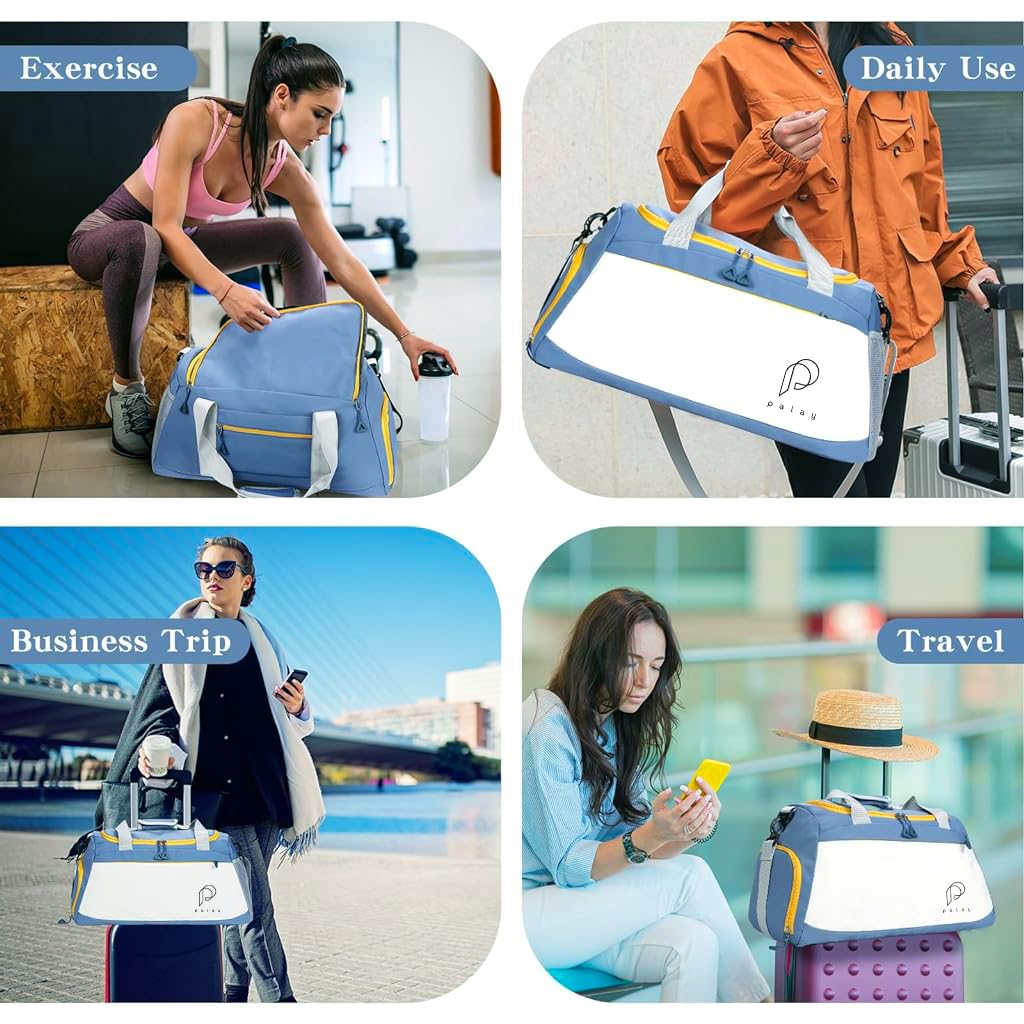 PALAY Travel Bags for Luggage with 35L Capacity and Separate Wet Shoe Compartment | Women’s Weekender Gym Duffle