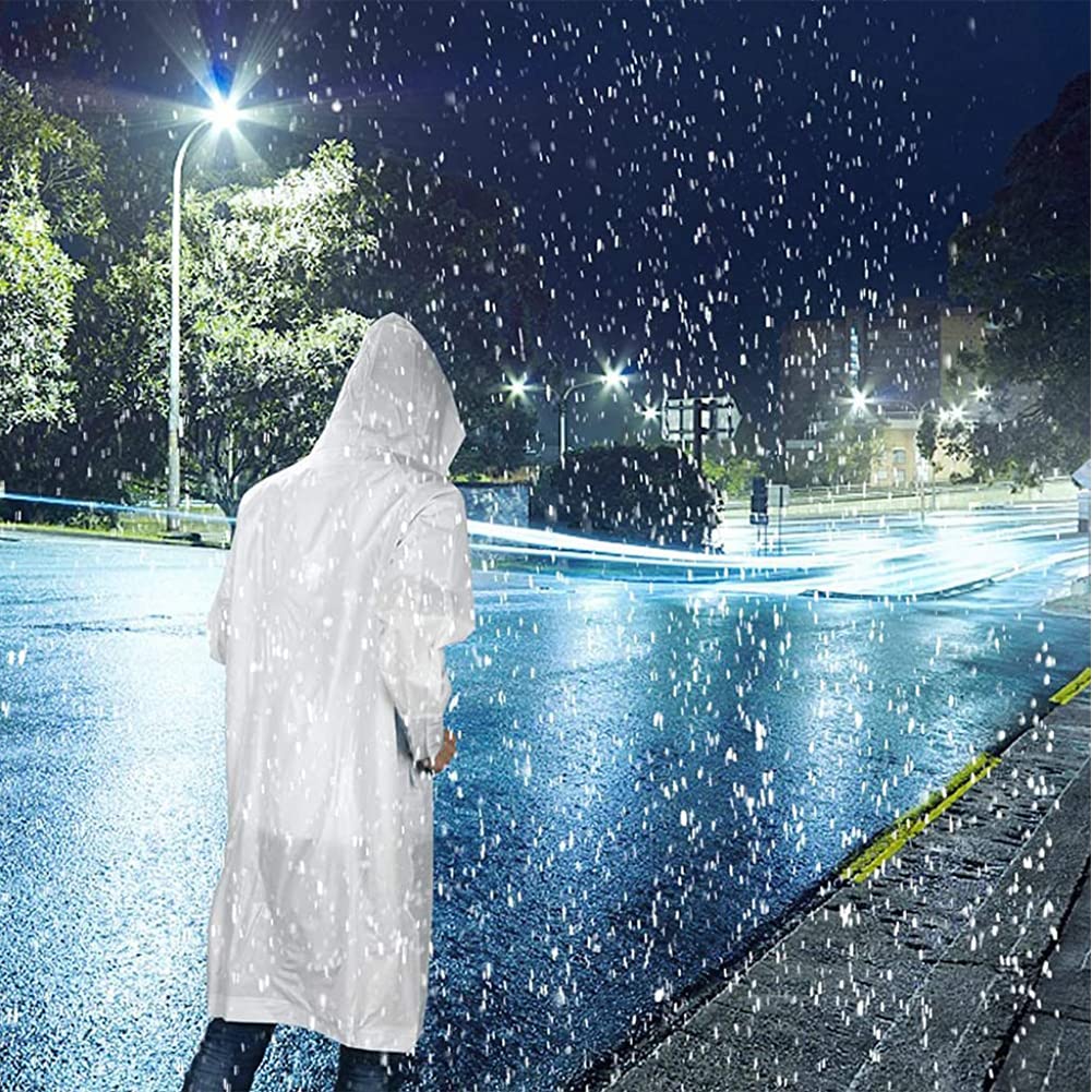 PALAY Rain Coat for Outdoor Use with Snap Button Closure and Drawstring Hood | 6PCS EVA Waterproof Free Size Black