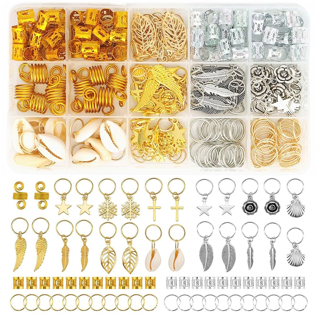 PALAY Hair Jewelry for Braids featuring 220 Pcs Alloy Rings and Charms for Women Girls