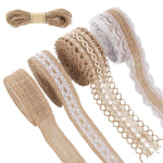 PALAY Jute Rope Burlap Ribbon for Craft and Gift Wrapping featuring 4 Rolls 13.12ft & 32.8ft Hemp Rope Natural Fabric | Rustic Wedding Decorations