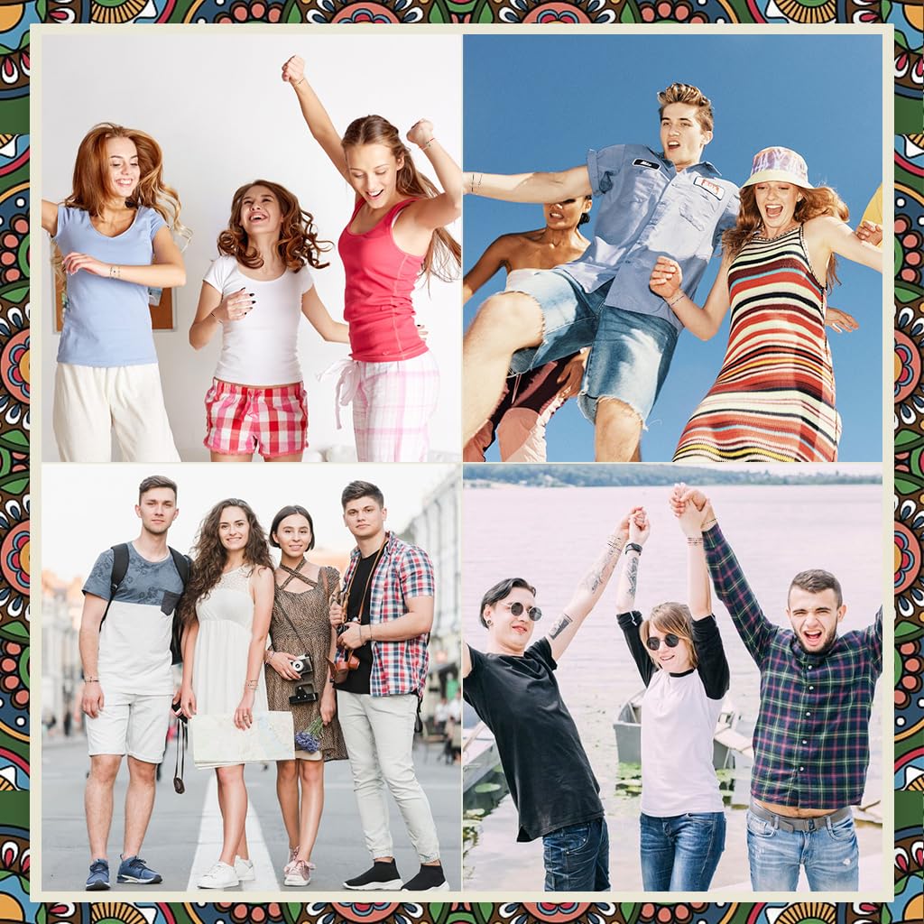 PALAY® 12Pcs Chic Beads Bracelets Evil Eye Bracelets Chic Rhinestone Charm Beads Bracelet Adjustable Rope Bracelets Friendship Bracelets Jewelry Gift for Women Girls