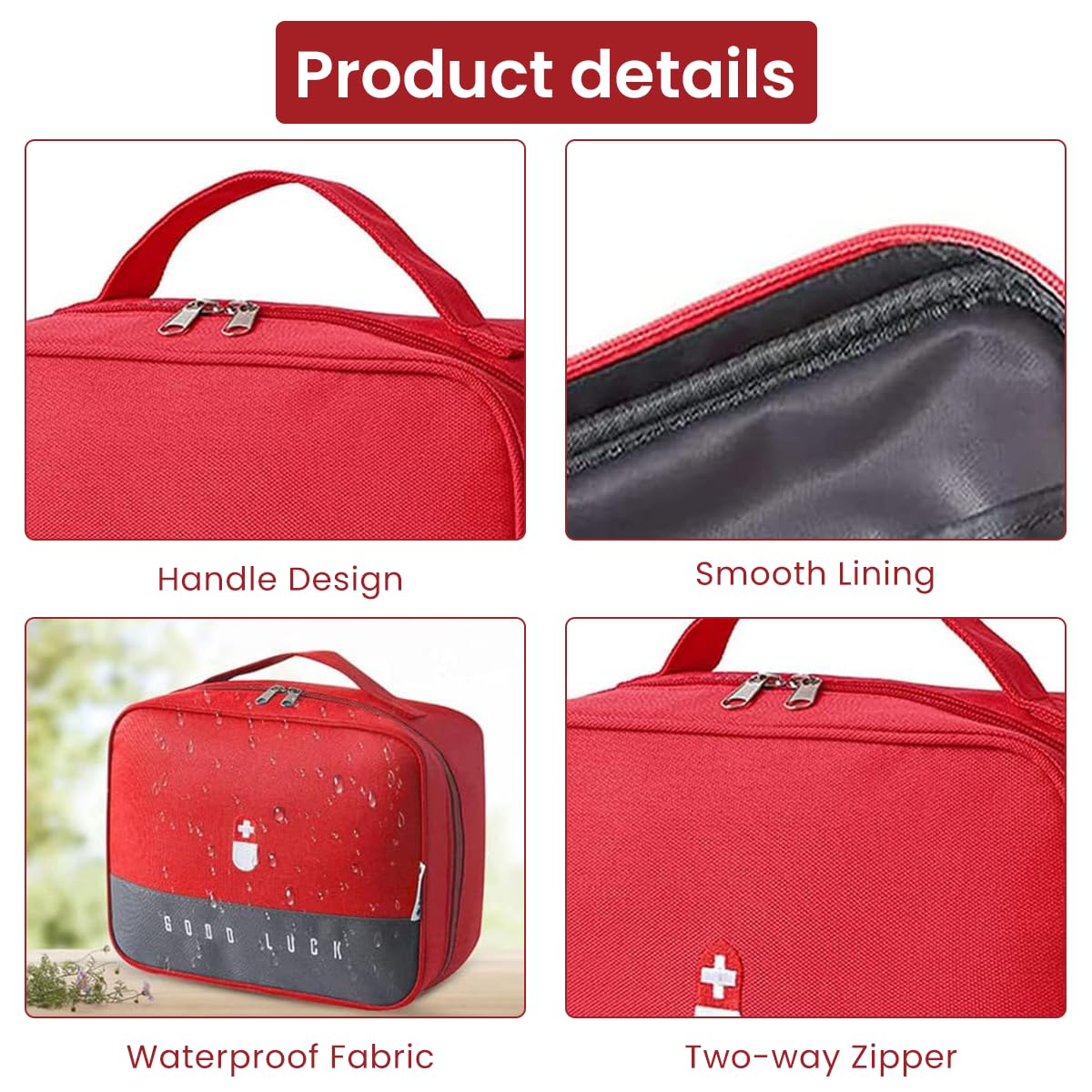 PALAY Medicine Organizer Set for Home and Travel with Dual Zippers and 600D Oxford | 2 Bag Sizes 25x13x20 cm and 14x11x3 cm