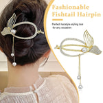 PALAY Hair Clip for Women with Mermaid Tail and Faux Pearl Design | Alloy Non Slip Claw