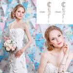 PALAY Hair Clips for Weddings and Parties featuring Moon Tassel Design 2 Pcs Gold | Alloy Hair Accessories for Women