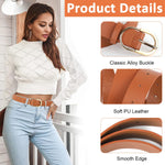 PALAY Waist Belt for Women featuring 40 in Adjustable Slim Fit with Gold Alloy Buckle | Brown PU Leather