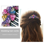 PALAY Hair Comb Clips for Women featuring Rhinestone Flower Design 10×11 cm | Elegant Bridal Bun Accessory