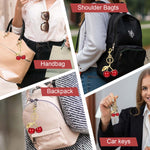 PALAY Bag Charms Red Cherry Keychain with Gift Box featuring Glittering Pendant for Women