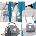 PALAY Hand Bag for Women with 21x10x18cm Size and Three Zippered Compartments | Grey Nylon Shoulder and Sling Style