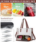 PALAY Tote Bag for Women with Insulated Lunch Compartment and Detachable Shoulder Strap | Travel and Office Use