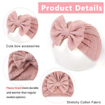 PALAY Baby Cap Set for 0–12 Months featuring Soft Stretchy Bow Turban | 3pcs Infant Gift