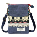 PALAY Women's Boho Print Phone Bag featuring Drawstring Closure and Canvas Cloth 12cm x 19cm x 1cm