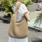 PALAY Straw Beach Bag for Women with Zip-Up Closure and Polyester Liner | Boho Summer Tote