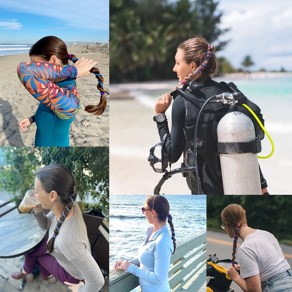 PALAY Hair Ties for Women with Dual End Ring Design and Triple Color Weave | Tangle Free Elastic Bands for Sports