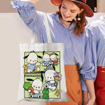 PALAY® Girls Tote Bag Girls Canvas Hand Bag Kawaii Sanrio Pochacco Canvas Book Bag Casual Shoulder Bag Hand Bag Tote Bag Gift for Girls, 45x35 cm