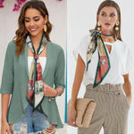 PALAY Silk Scarf for Women featuring Floral Print Satin 59x5.2 in Set of 2 | Stylish Accessory