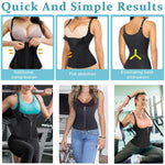 PALAY Waist Trainer for Women with 3 Row Buckle and Double Layer Zipper, Neoprene XXL Black | Postpartum Support and Workout Shapewear