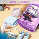 PALAY Swimming Drawstring Bag for Girls with Shoe Compartment and Clear Goggle Pouch 26x13x40cm | Waterproof Quick Dry Polyester