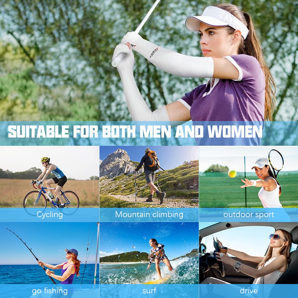 PALAY Sun Protection Gloves for Outdoor Activities with Non-Slip Palm and Ice-Silk Cooling | 2 Pairs Open-Finger UV Arm Sleeves