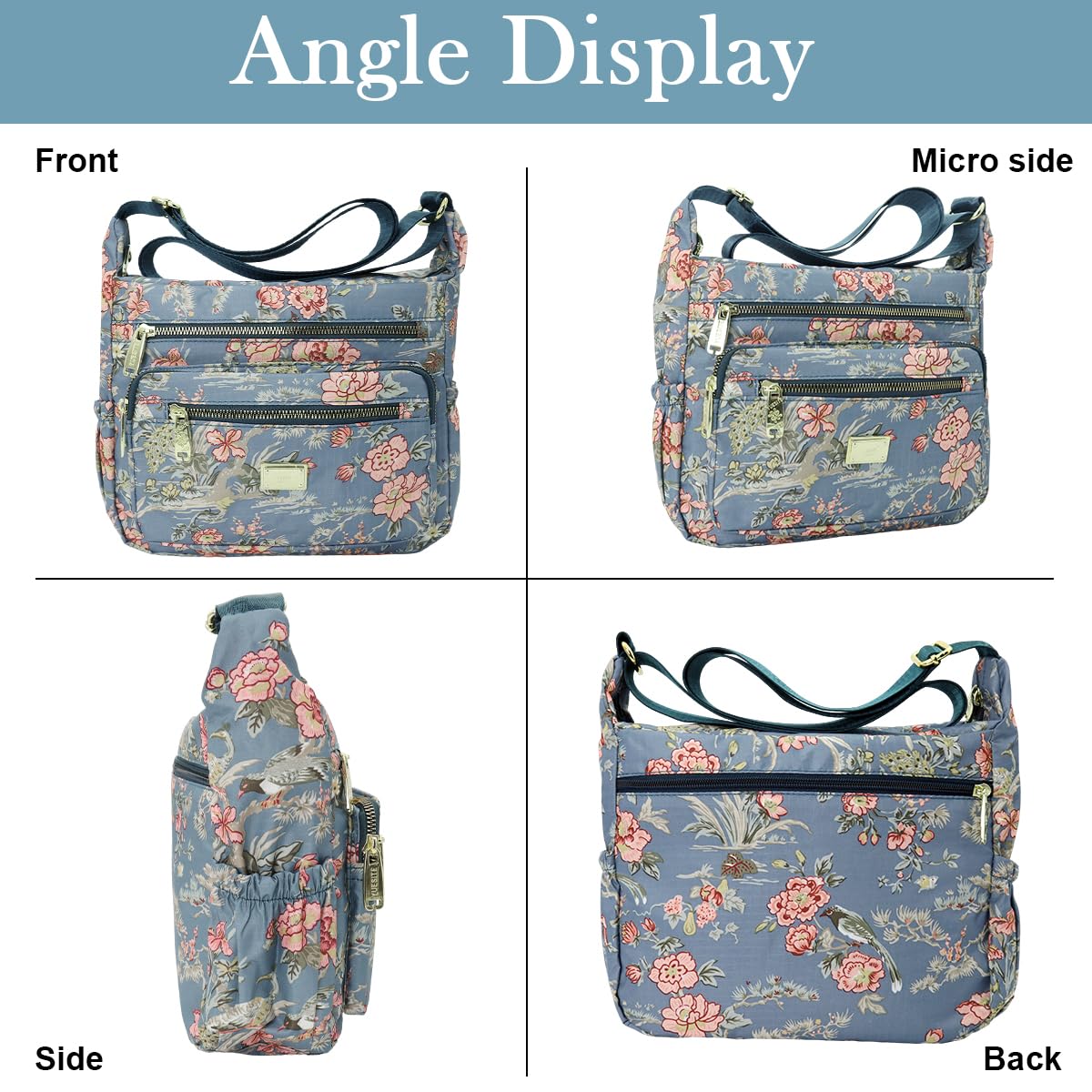 PALAY Crossbody Bag for Women with Multi Pocket 2 PCS Set and Adjustable Shoulder Strap
