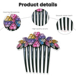 PALAY Hair Comb Clips for Women featuring Rhinestone Flower Design 10×11 cm | Elegant Bridal Bun Accessory