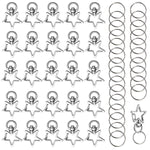 PALAY Star Key Rings for DIY Crafts featuring 360° Swivel Loop | 50Pcs Zinc Alloy Set
