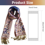 PALAY Scarf for Women with Tassels and Jacquard Print 200x70 cm Satin Wrap | Elegant Shawl