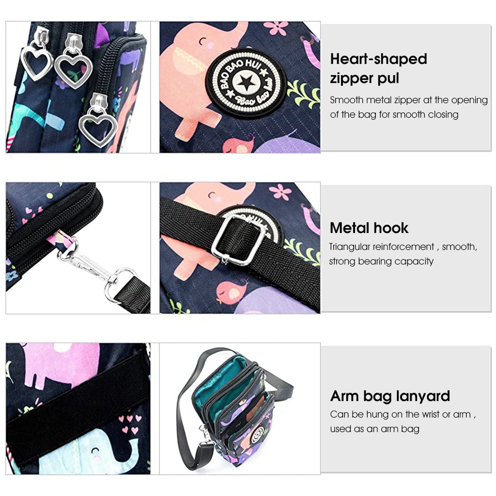 PALAY Women Sling Bag for Daily Use featuring 3 Zipper Pouches and Detachable Strap Blue