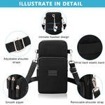 PALAY Small Crossbody Phone Bag for Women 19×10×6cm with 3 Zipper Pouch Design | Black 3 PCS