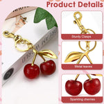 PALAY Bag Charms Red Cherry Keychain with Gift Box featuring Glittering Pendant for Women