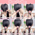 PALAY® 4pcs Spiral Hair Ties for Girls Colorful Braids Telephone Wire Hair Band for Kids Cute Cartoon Elastic Hair Tie Ponytail Holder Maker Hair Accessories for Girls Children
