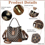 PALAY Cross Body Bag for Women with Two Adjustable Straps and PU Leather Bucket Design