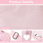 PALAY Corduroy Hobo Bag for Women with Adjustable Strap and Multi Pockets in Pink