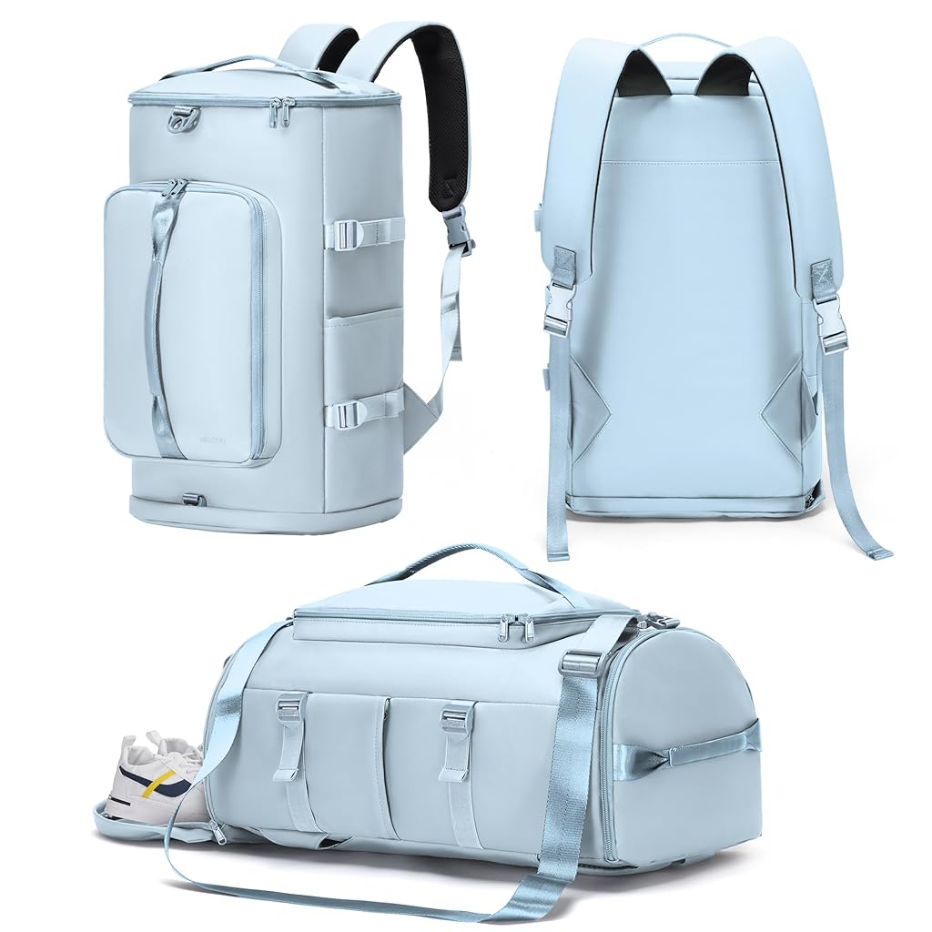 PALAY® Bolsa de gimnasio para mujer, mochila de entrenamiento para gimnasio con compartimento para zapatos, bolsa de lona deportiva, múltiples bolsillos, 30 l