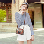 PALAY Women Crossbody Bag for Everyday Outfits with Dual Zipper Compartments and PU Leather | 7.4x2.7x5.5 in Retro Colorblock Style