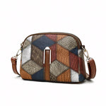 PALAY® Women Mini Colorblock Crossbody Bag, Retro Rhombus Pattern Purse, Fashion Shoulder Bag, Multicolor