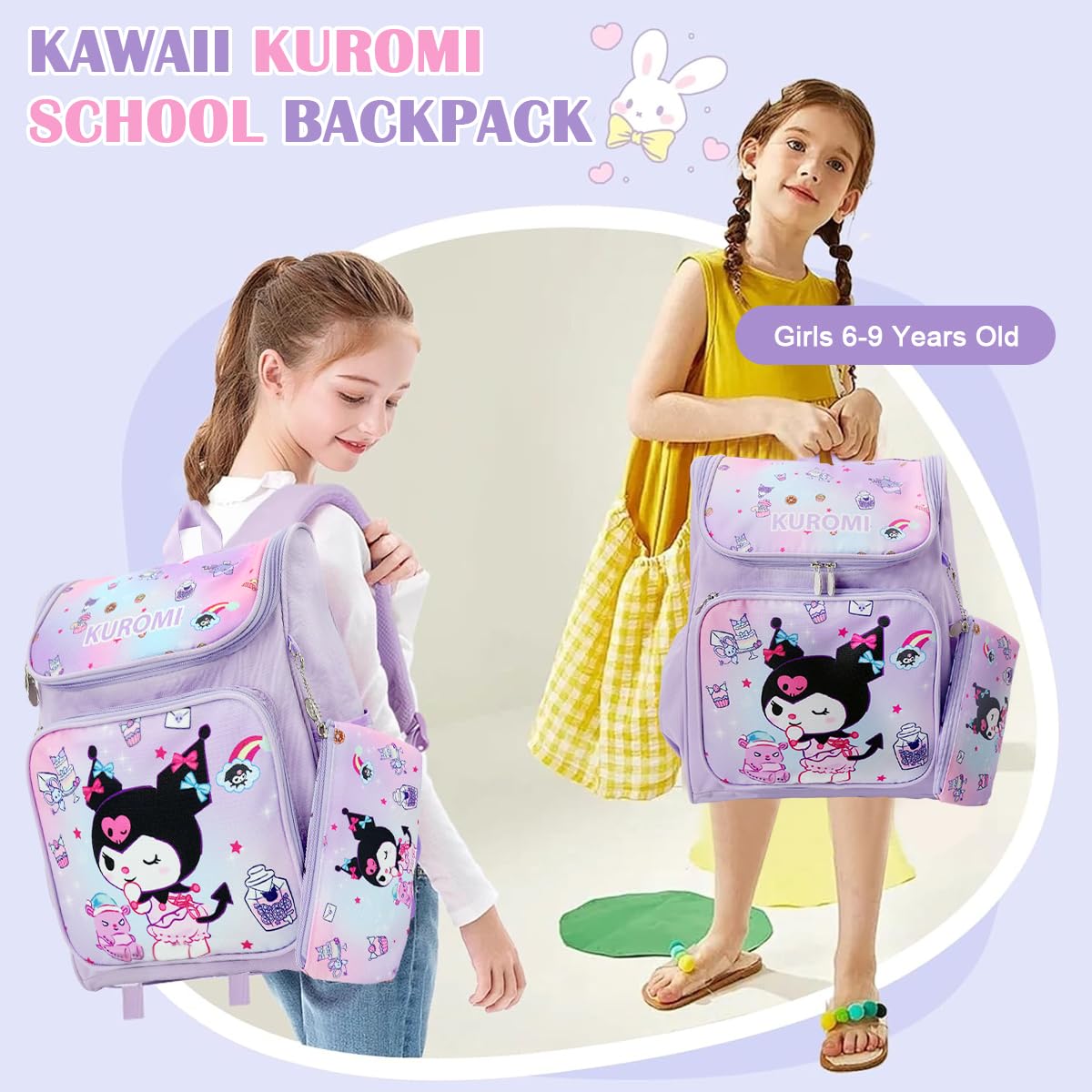 PALAY School Backpack for Girls with Ergonomic Back Support and Waterproof Nylon Design