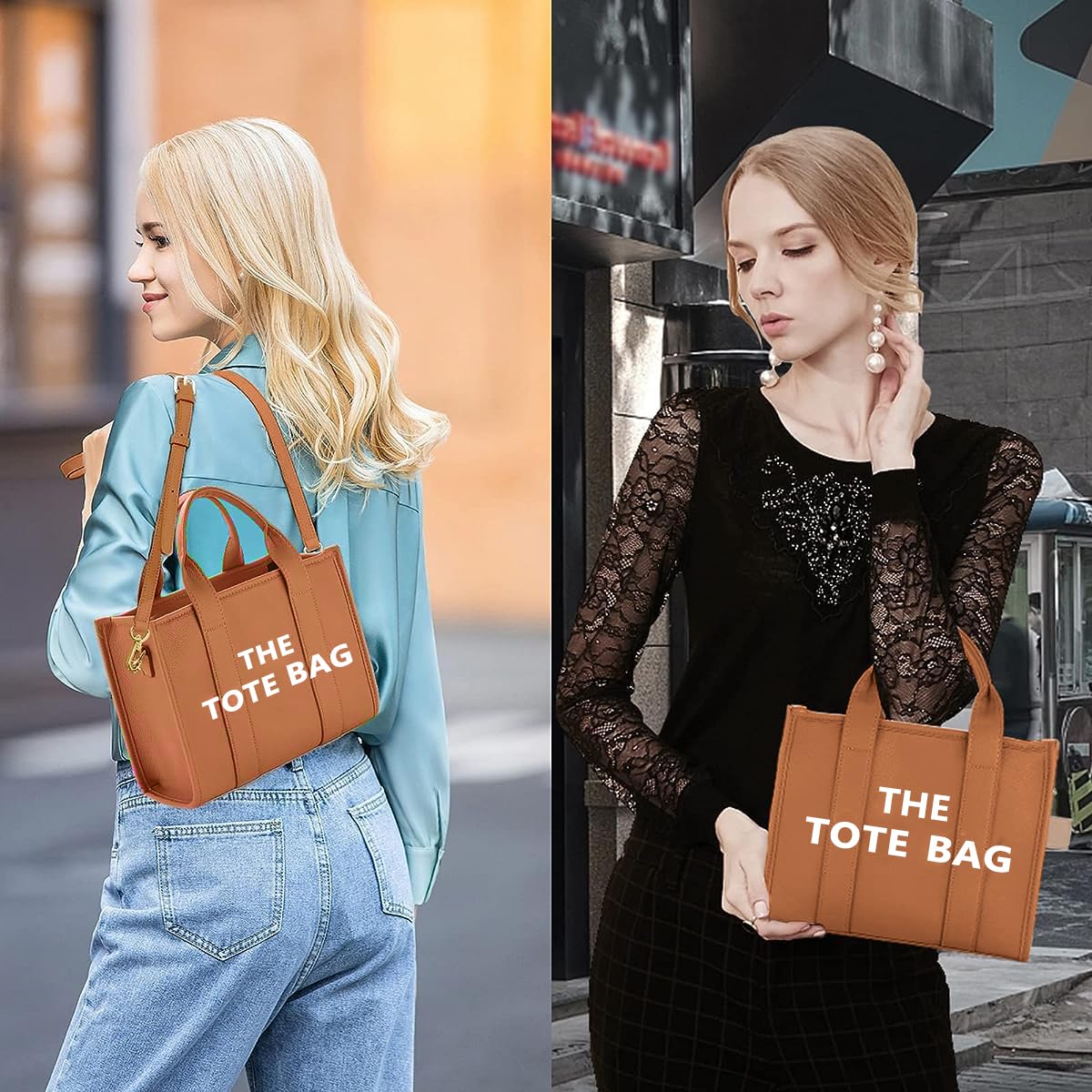 PALAY® PU Tote Bag for Women Cross Body Tote with Detachable Shoulder Belt, Fashion Handhold Tote Bag for Women