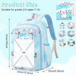 PALAY School Bag for Girls with 6 Badges and Ergonomic Support | Waterproof Nylon Backpack