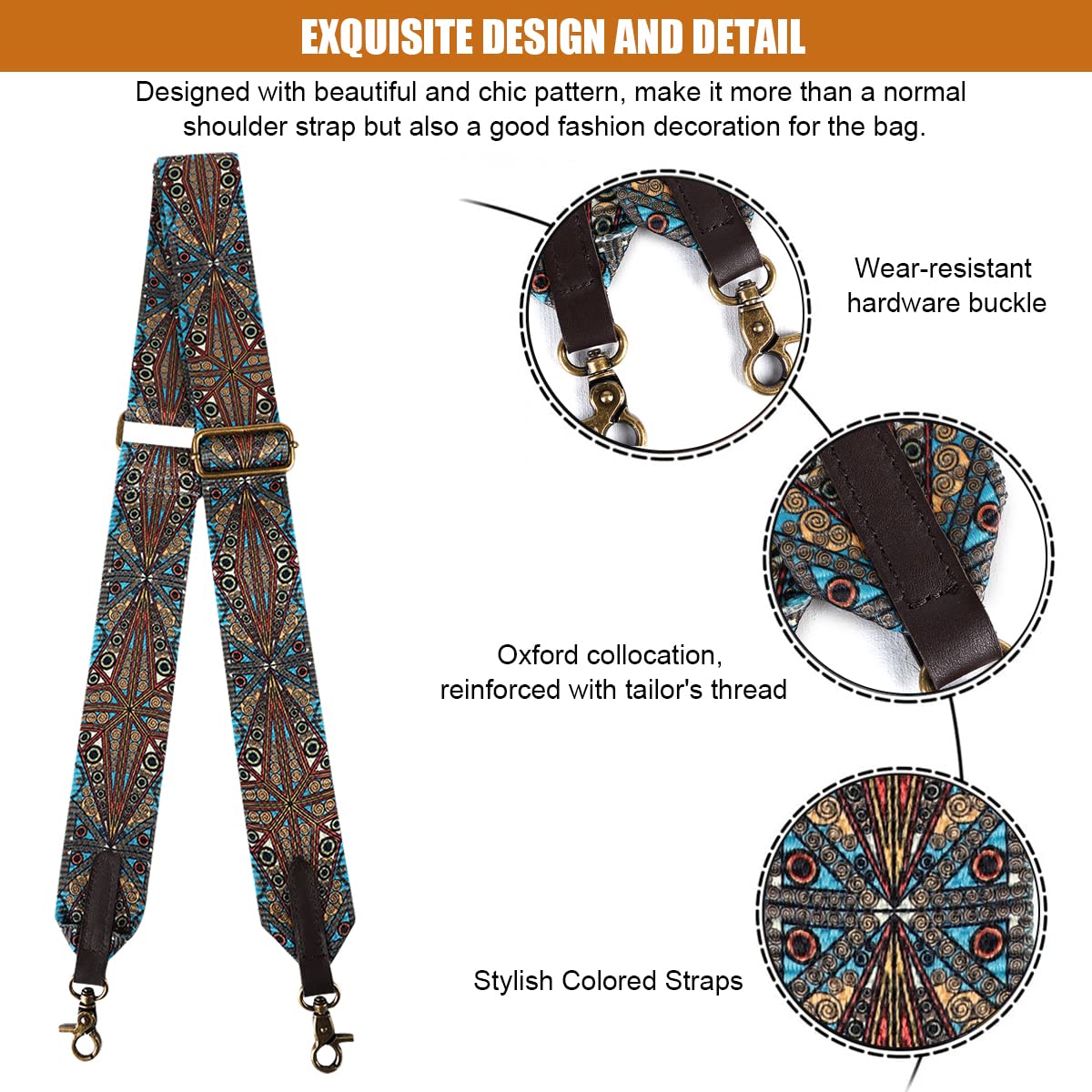 PALAY Shoulder Strap for Travel Bags featuring 28–51 in Adjustable Length and Metal Clip