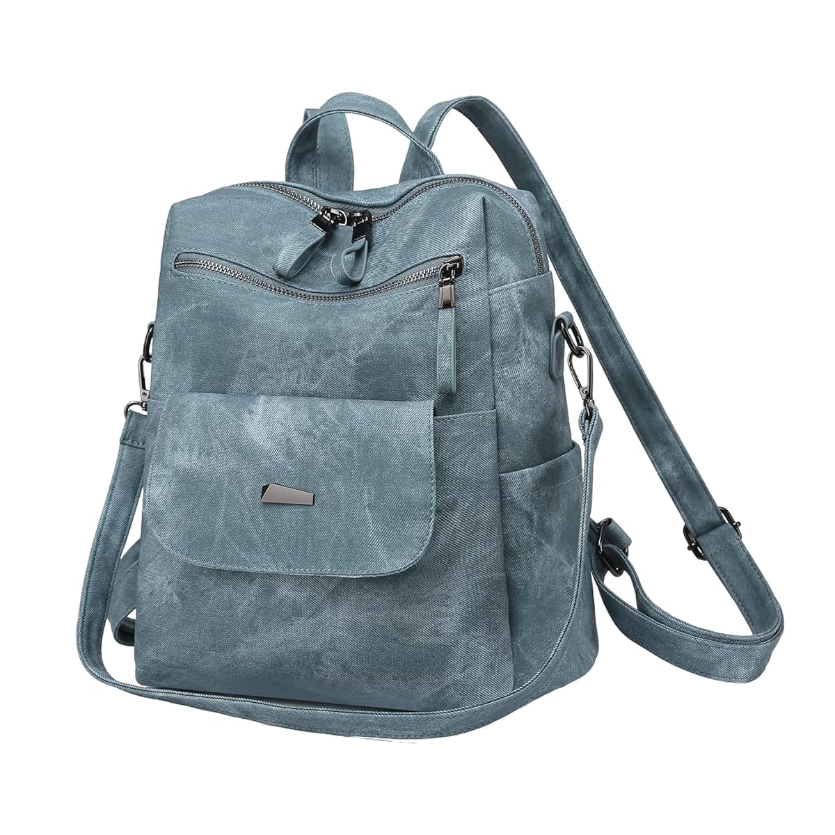 PALAY PU Leather Backpack for Travel featuring Reinforced Straps and Soft Blue Design