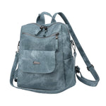 PALAY PU Leather Backpack for Travel featuring Reinforced Straps and Soft Blue Design