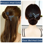 PALAY® Magic Hair Bun Maker for Hair Mermaid Tail Rhinestone Hair Bun Accessories for Women Elegant Hair Accessories for Women Flower Twist Hair Bun Shaper for Medium Thick Hair